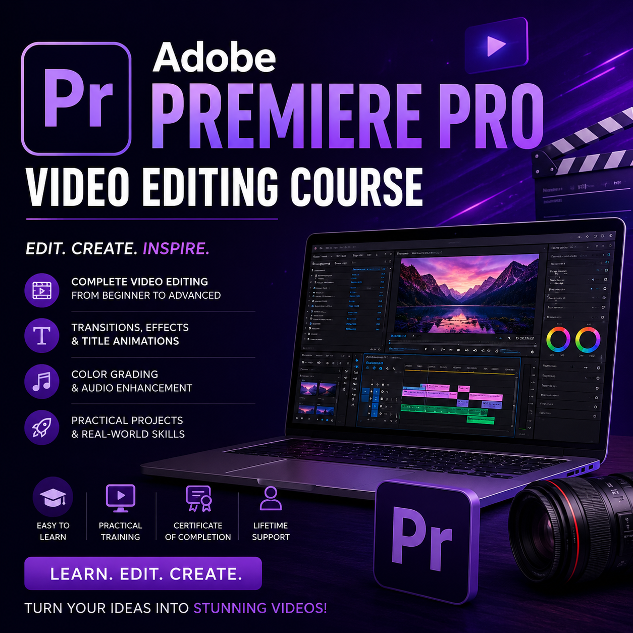 Adobe Premiere Pro Video Editing Course | Beginner to Advanced Editing Masterclass