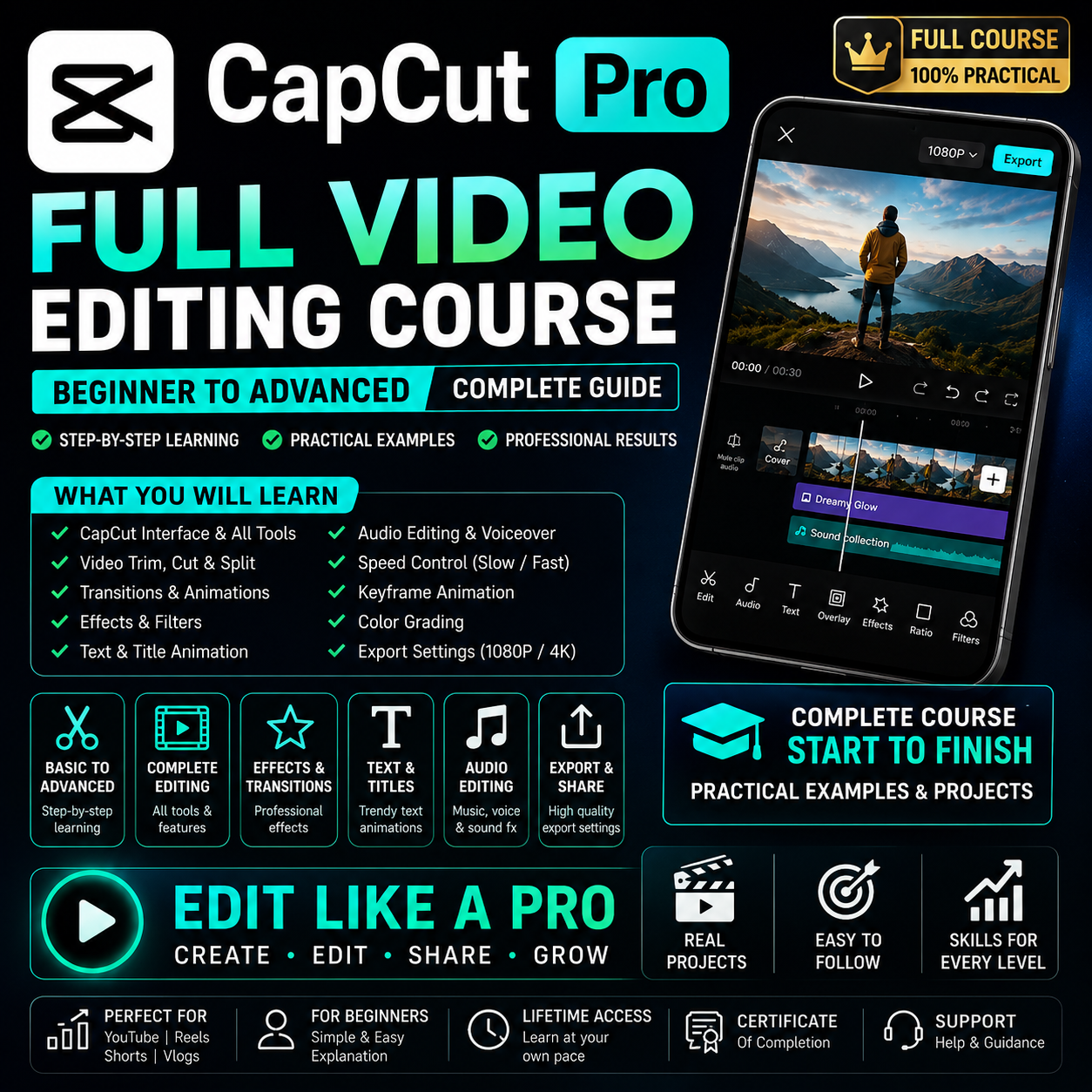 CapCut Video Editing Course | Beginner to Advanced Mobile Editing Masterclass 📱🔥